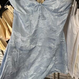 Elegant Light Blue Lace Dress